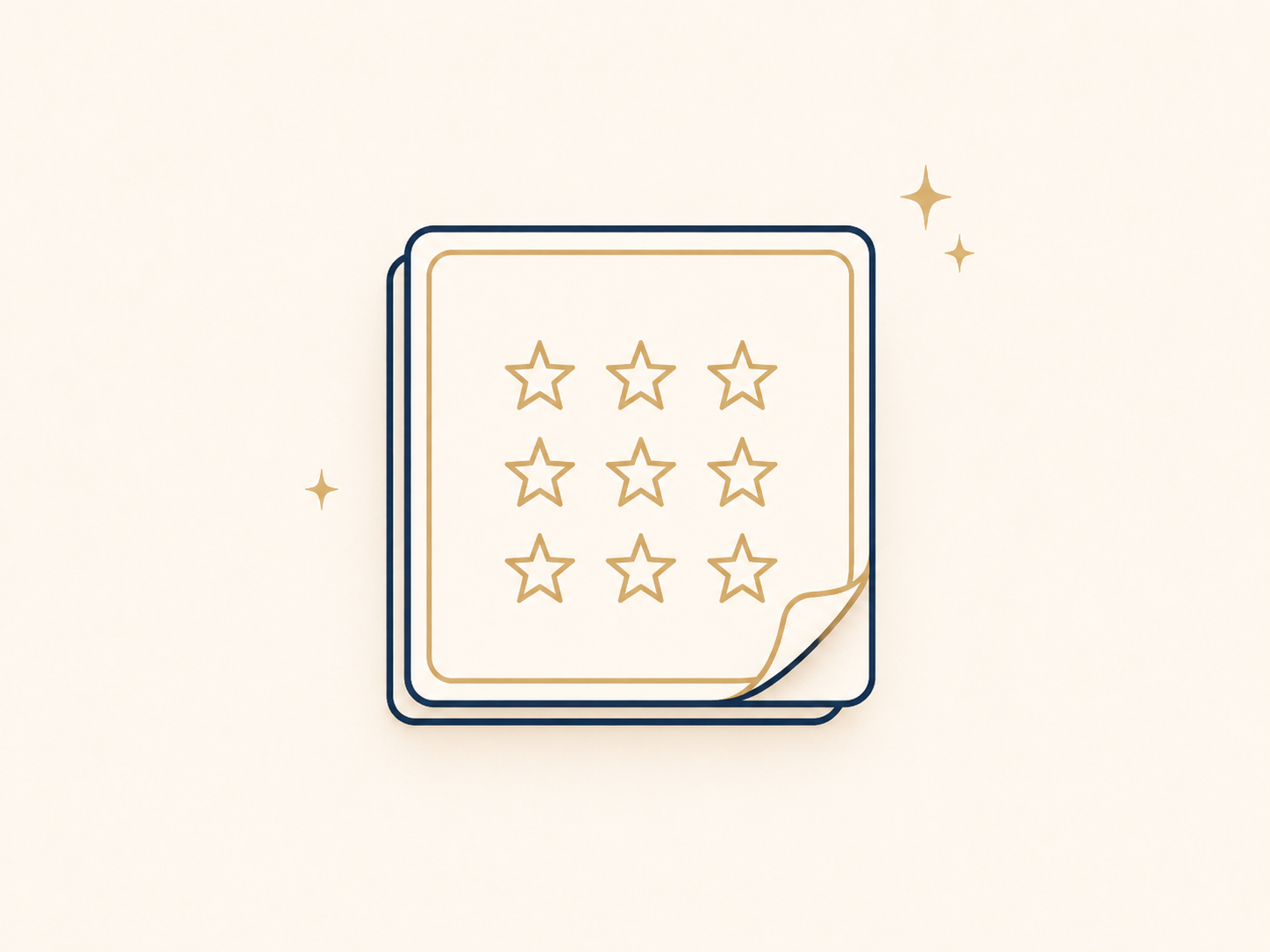 Illustration of a square review sticker