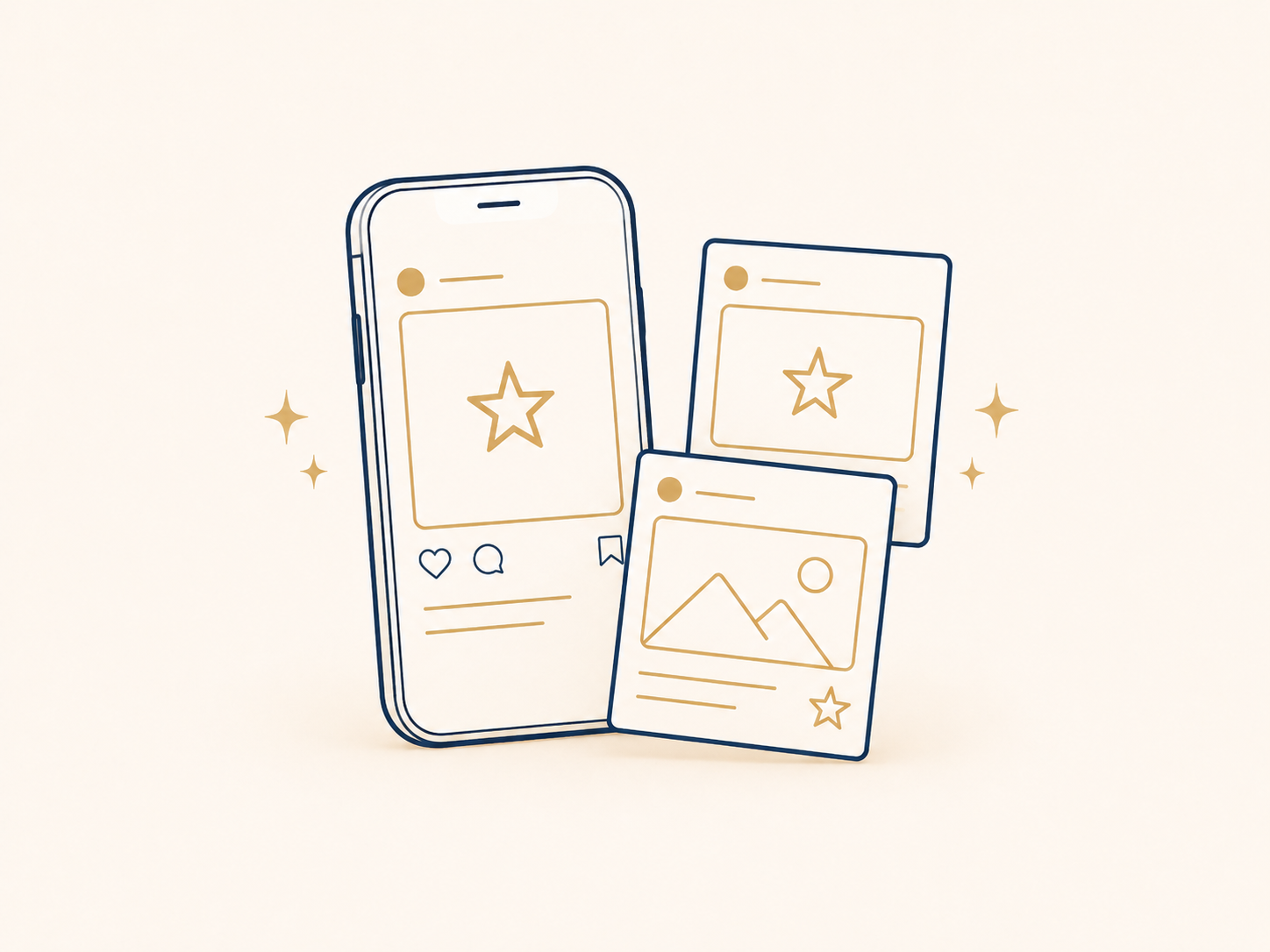 Illustration of social media review templates